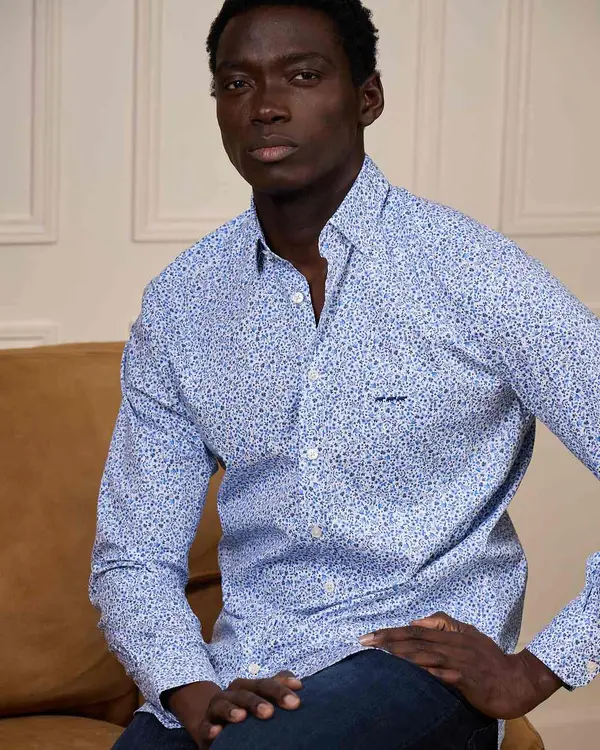 Chemise fantaisie bleu