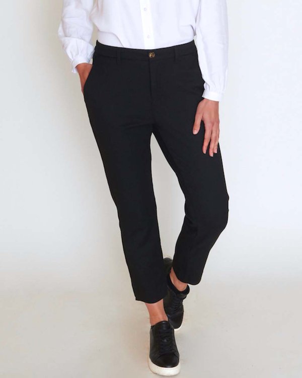 Pantalon 7/8 coupe confort fausses poches arrière noir