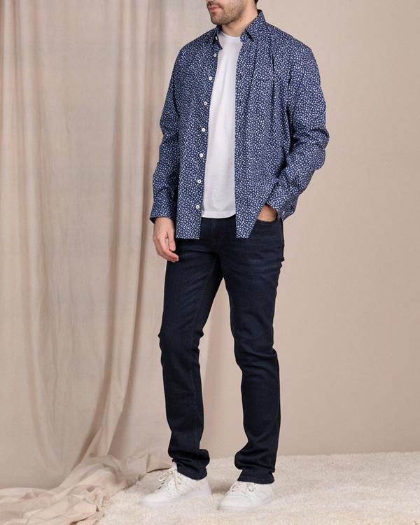 Chemise à imprimé floral bleu