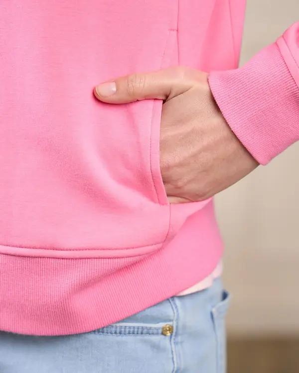 Cardigan brodé à capuche rose