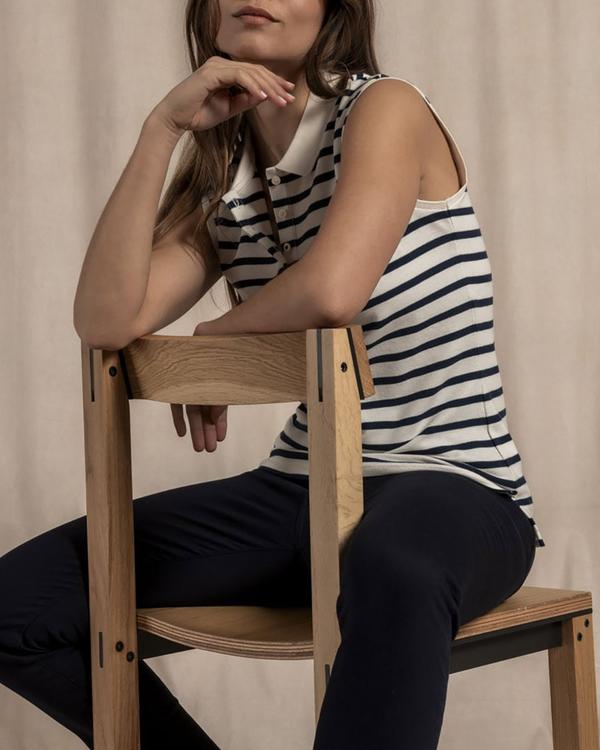 Polo sans manches marinière Polo sans manches marinière