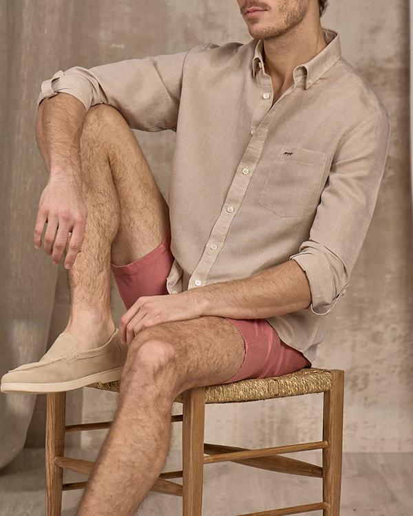 Chemise unie beige
