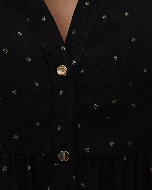 Robe plumetis en viscose noir Robe plumetis en viscose noir