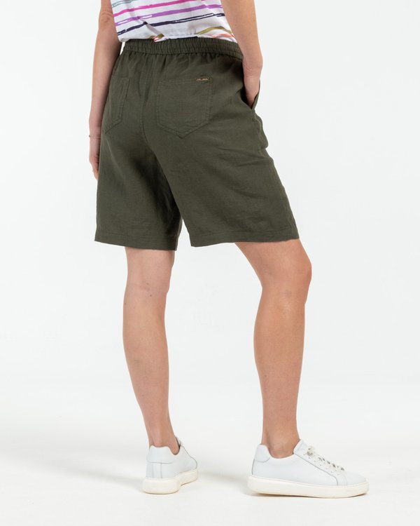Short long en lin uni vert