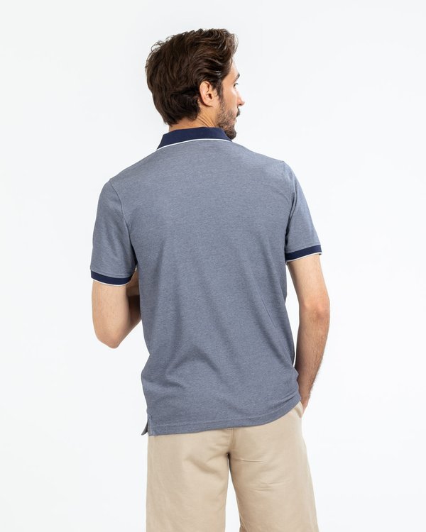 Polo uni manches courtes regular fit bleu Polo uni manches courtes regular fit bleu