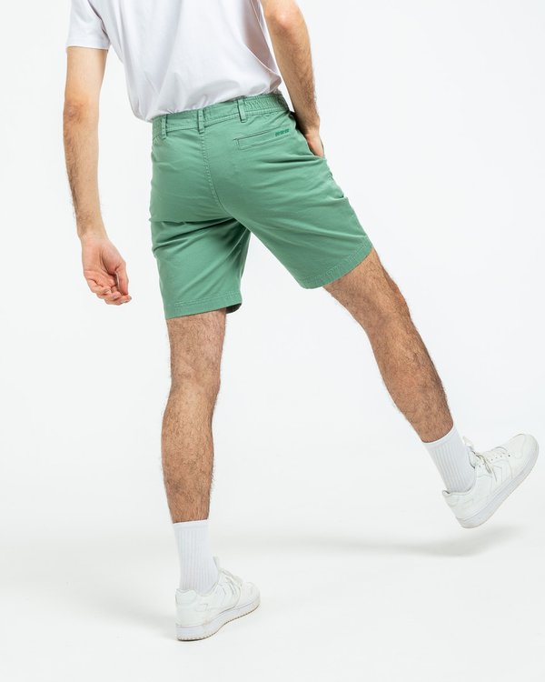 Bermuda chino uni taille élastique en coton vert Bermuda chino uni taille élastique en coton vert
