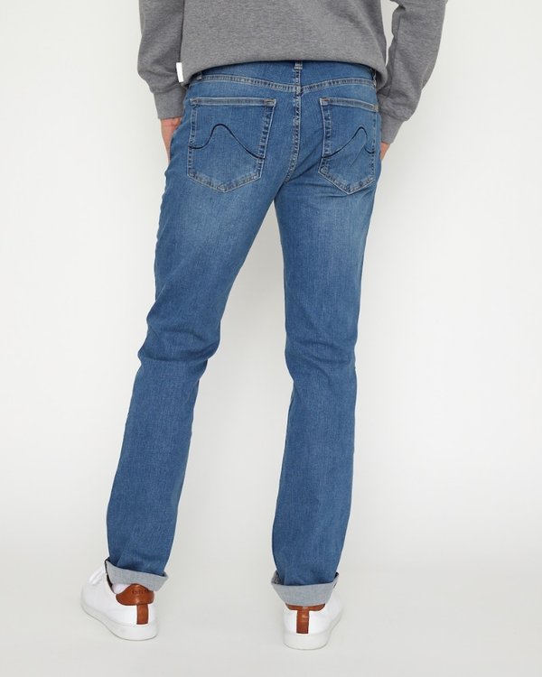 Jean coupe regular fit en coton bleu Jean coupe regular fit en coton bleu