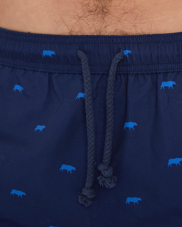 Short de bain imprimé petites vaches bleu