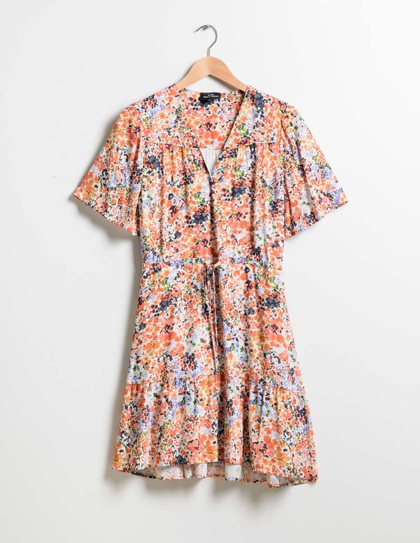 Robe courte imprimée motif champêtre Robe courte imprimée motif champêtre