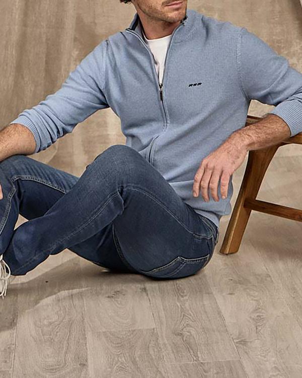 Cardigan zippé bleu