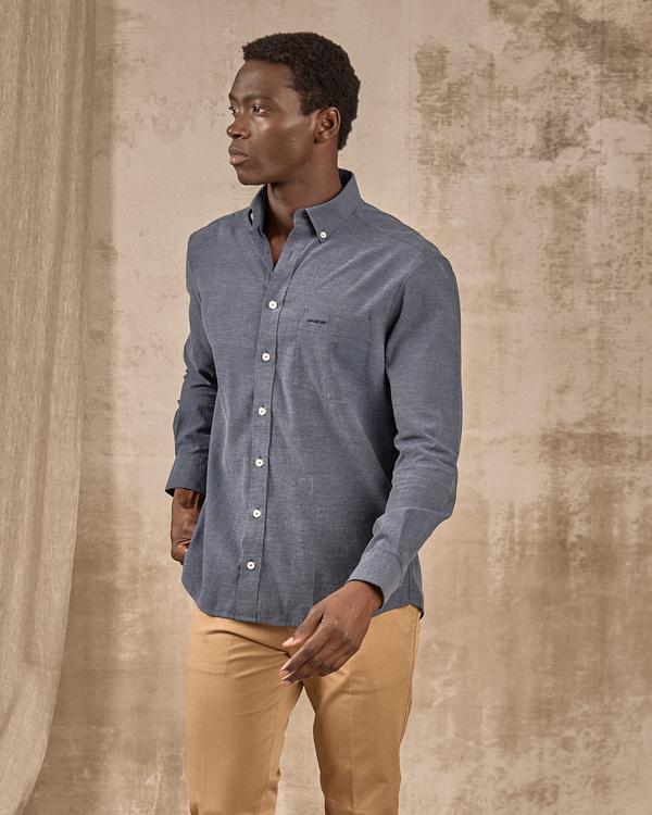 Chemise unie bleu