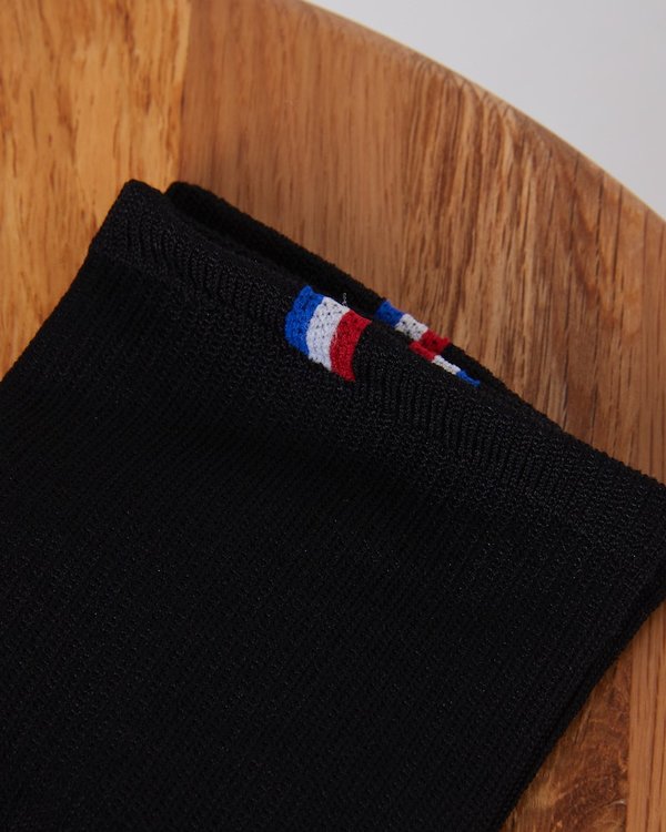 Chaussettes unies côtelées en fil d'Ecosse beige