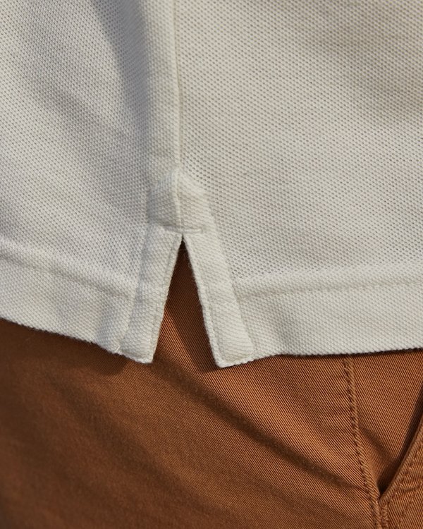 Polo piqué Douglas coupe droite manches courtes uni blanc Polo piqué Douglas coupe droite manches courtes uni blanc