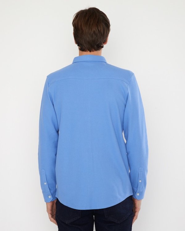 Chemise manches longues cintrée en coton piqué