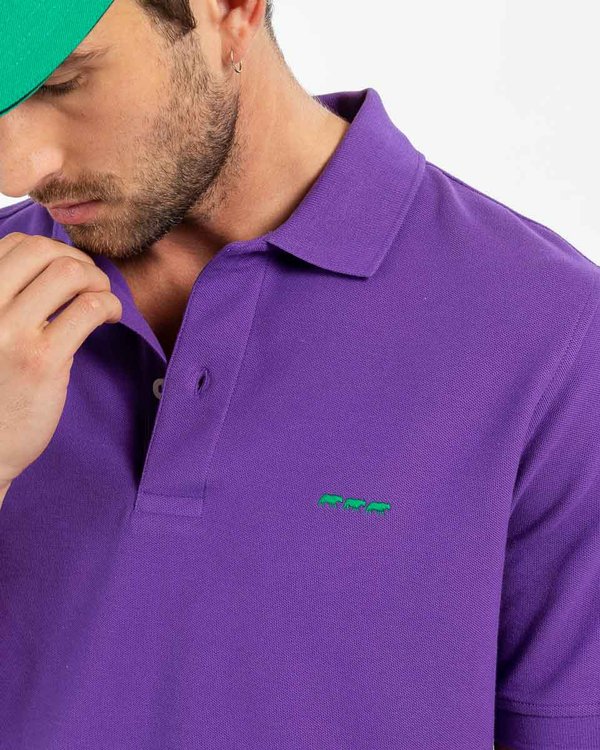 Polo piqué Douglas coupe droite manches courtes uni vert