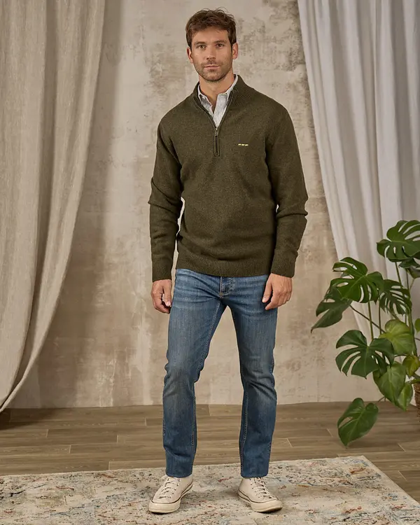 Pull col camionneur vert