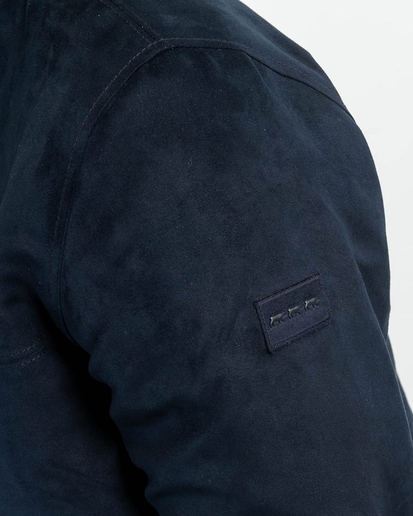 Blouson suédine col teddy regular fit bleu Blouson suédine col teddy regular fit bleu