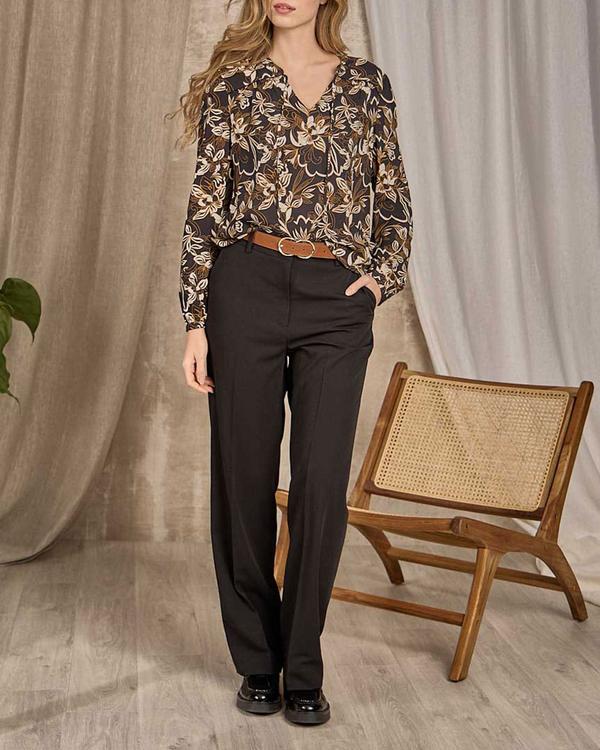 Chemise florale noir