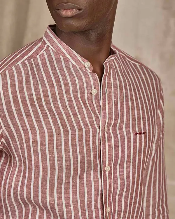 Chemise lin Dalian rouge