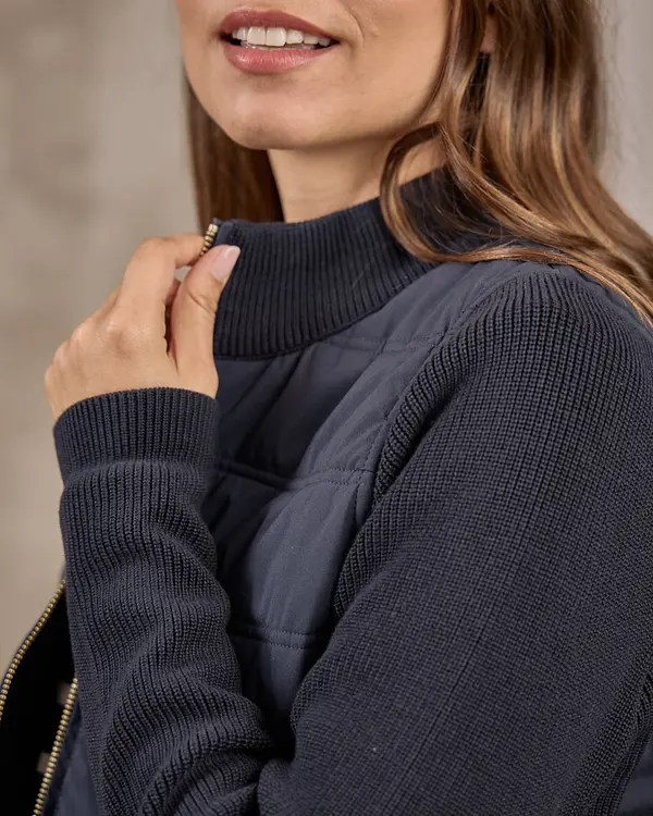 Cardigan bi-matières