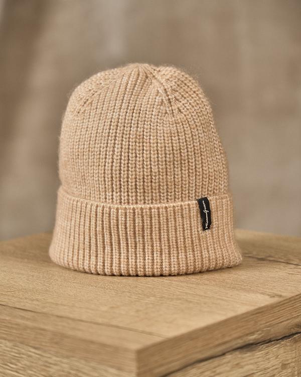 Bonnet maille beige Bonnet maille beige