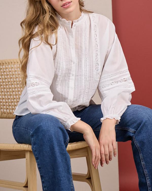 Blouse à détails blanc