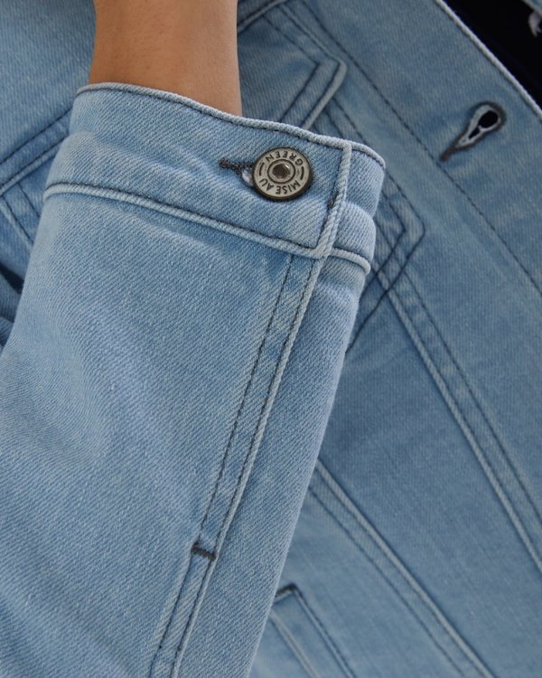 Veste jean basique en coton bleu