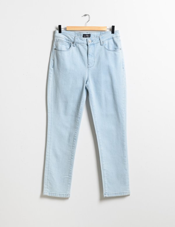 Jean denim slim 7/8 en coton bleu