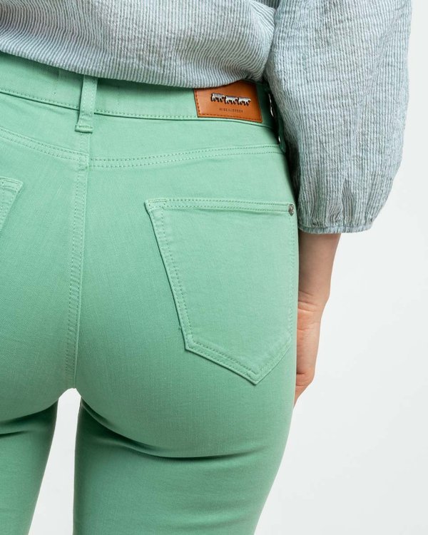 Pantacourt slim uni longueur 7/8 en coton vert Pantacourt slim uni longueur 7/8 en coton vert