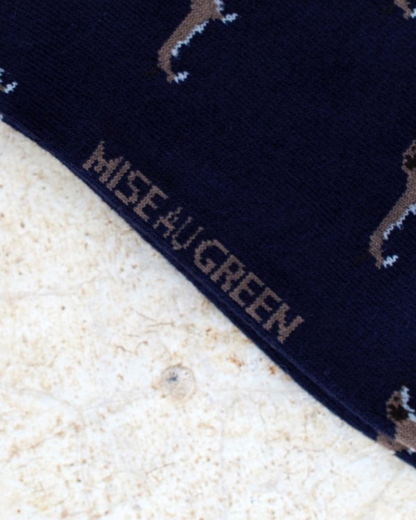 Chaussettes à motifs teckels en coton bleu
