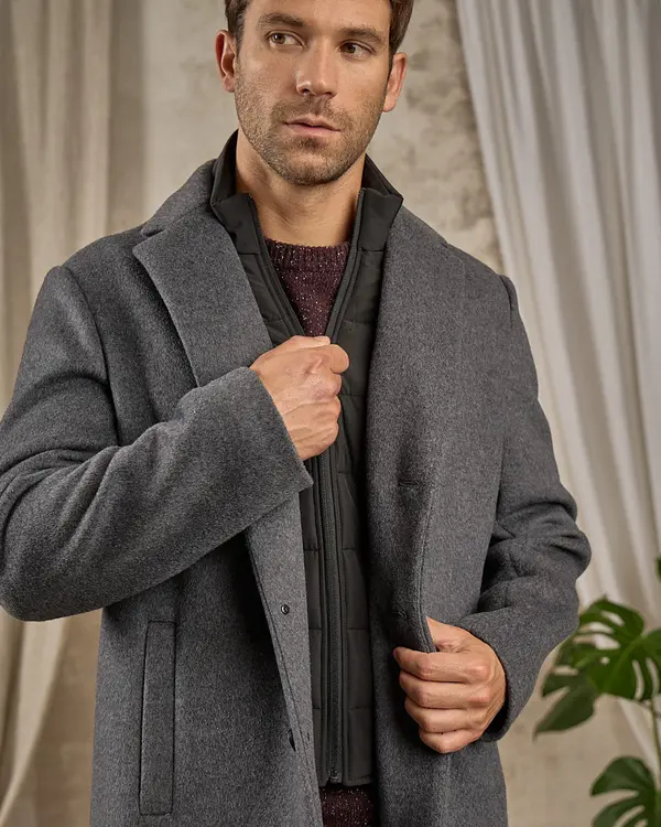 Manteau doudoune intégrée gris