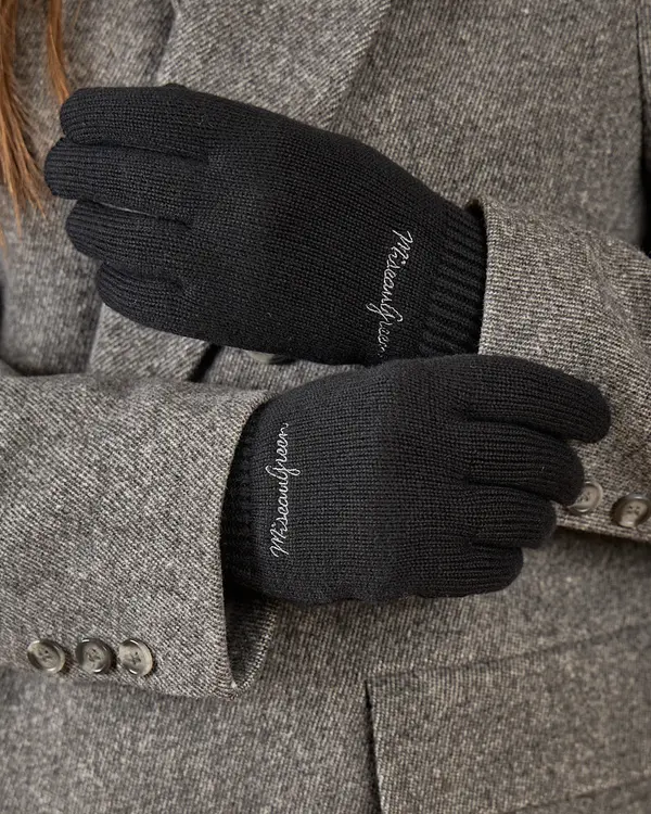 Gants en tricot noir