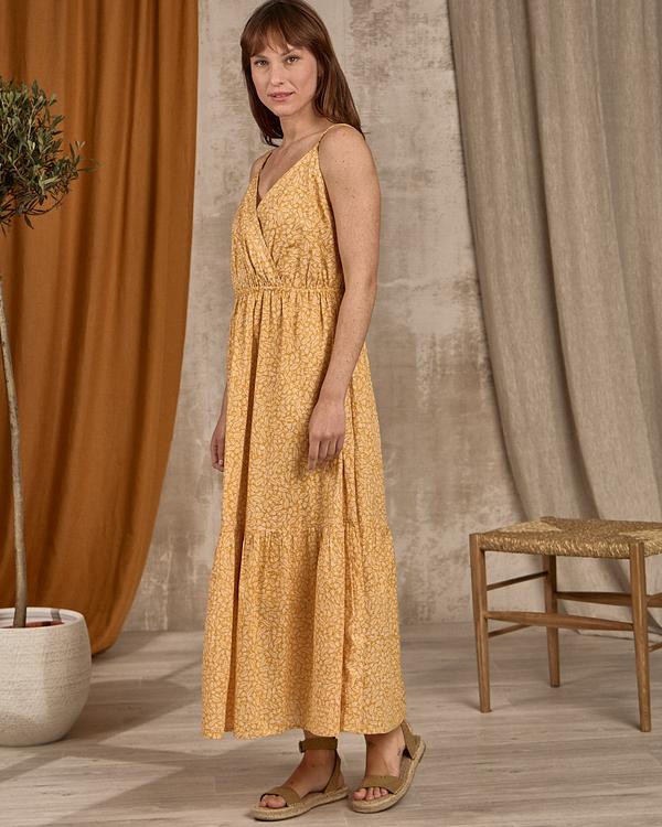 Robe longue imprimée jaune Robe longue imprimée jaune