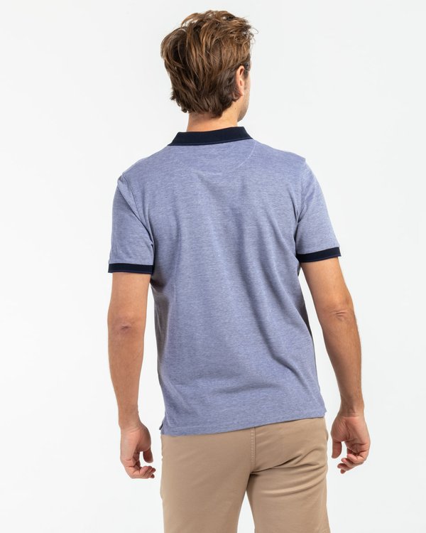 Polo manches courtes regular fit col contrasté bleu