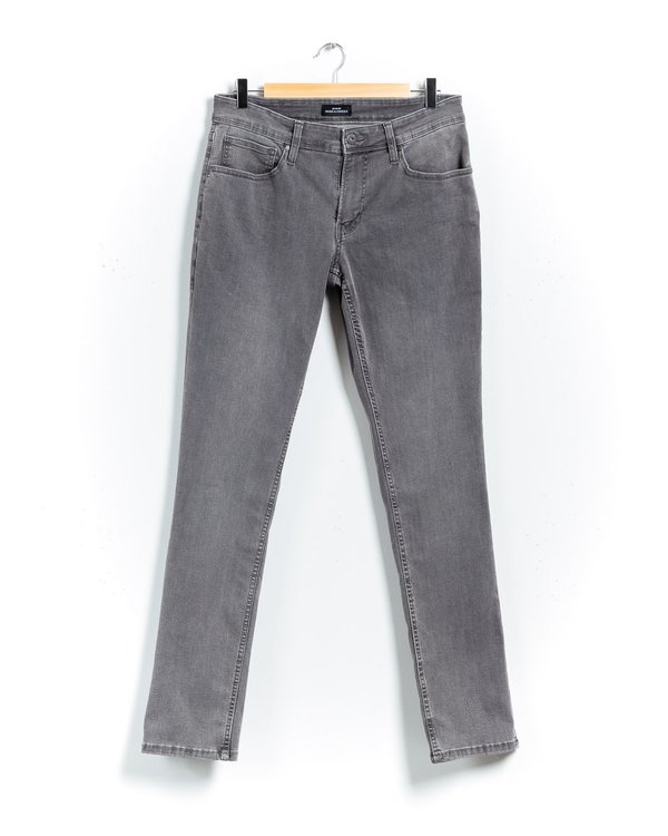 Jean modern fit uni coton et élasthanne gris