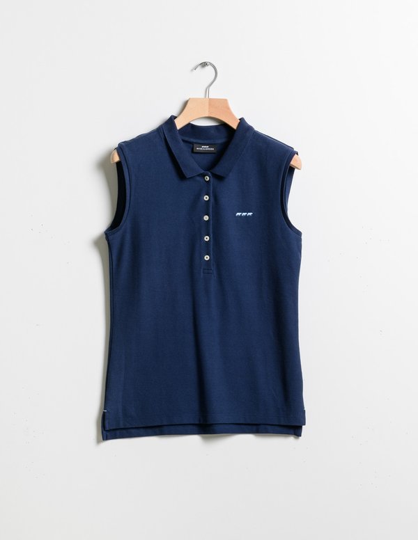 Polo uni sans manches coton Standard 100 by OEKO-TEX® bleu