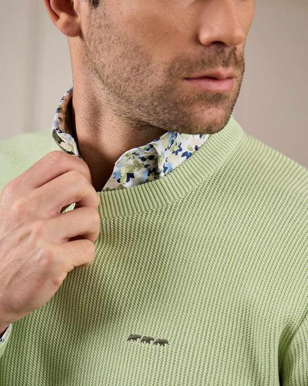 Pull nid d'abeille vert