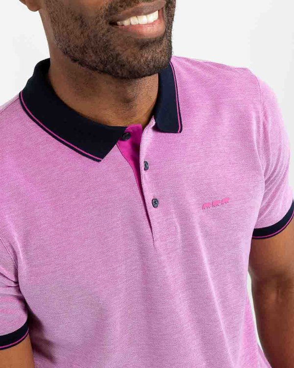Polo manches courtes regular fit col contrasté