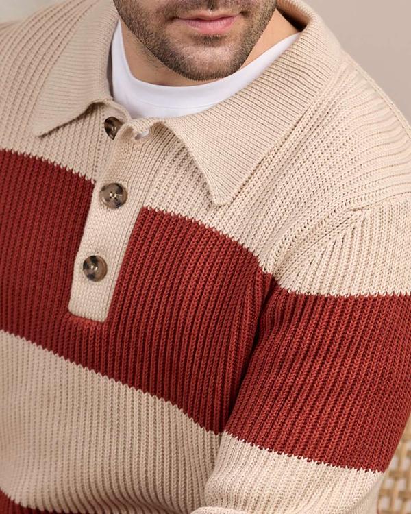 Pull col polo rouge Pull col polo rouge