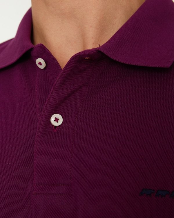 Polo regular fit Robin uni à manches longues rouge Polo regular fit Robin uni à manches longues rouge