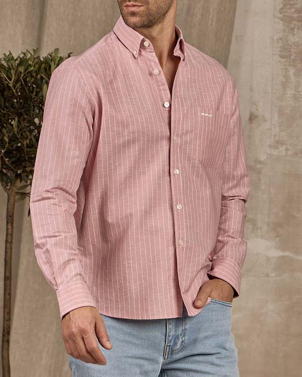 Chemise rayures fines rose