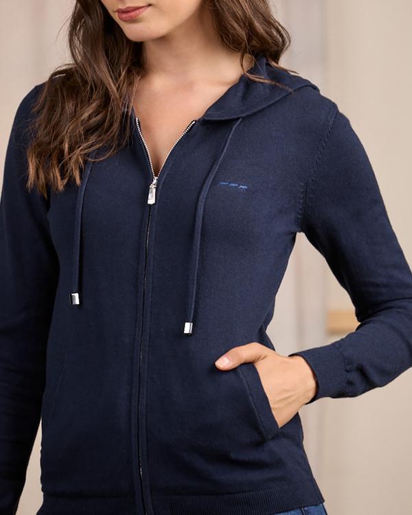 Cardigan zippé bleu