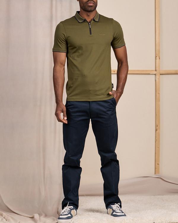 Polo ville zippé vert