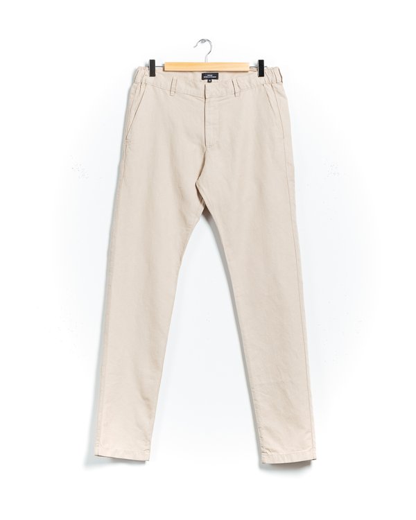 Pantalon chino fluide modern fit uni en coton et l beige