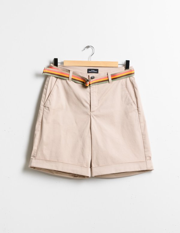 Short chino uni coupe regular fit en coton beige Short chino uni coupe regular fit en coton beige