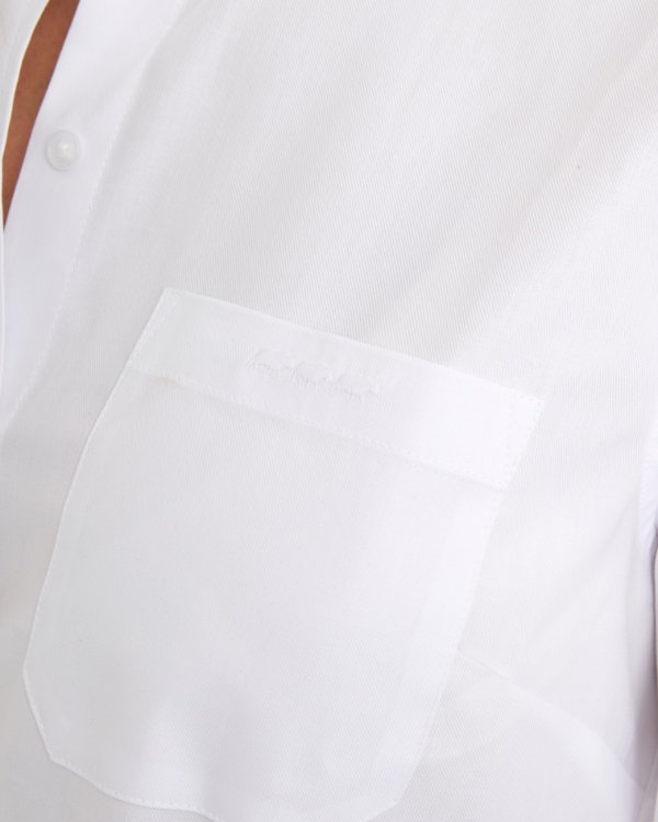 Chemise classique poche poitrine coton et elasthanne blanc
