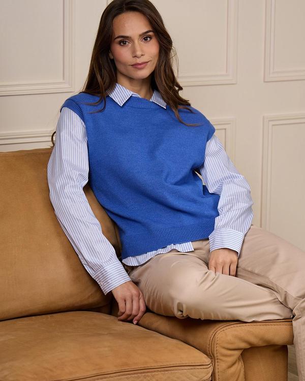 Pull manches courtes bleu