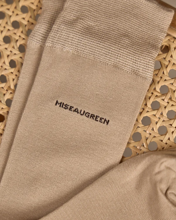 Chaussettes unies bambou beige Chaussettes unies bambou beige