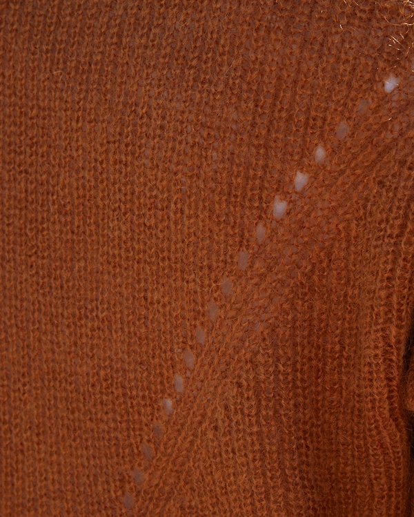 Cardigan long uni en mohair bleu Cardigan long uni en mohair bleu