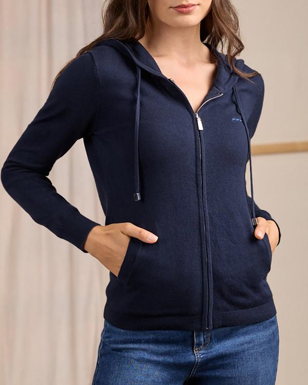 Cardigan zippé bleu